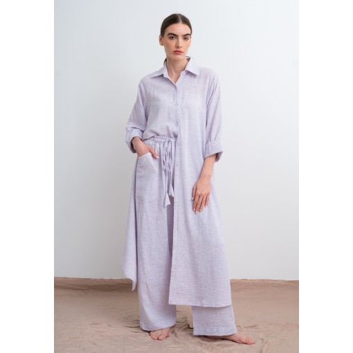 Light Purple Linen Shirt and Pants Set