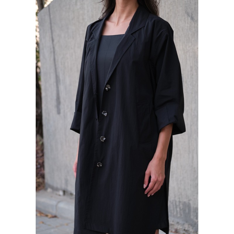 black jacket for dress Black faux fur jacket with collar, Medium main image 0