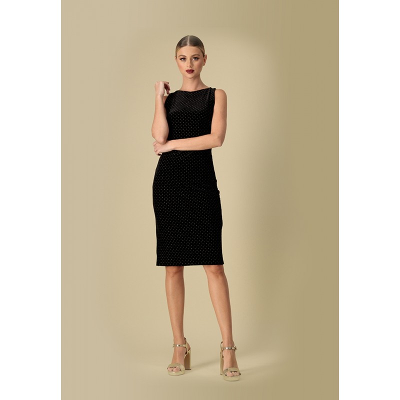Black & Gold Studs Velvet Dress Black & Gold Studs Velvet Dress