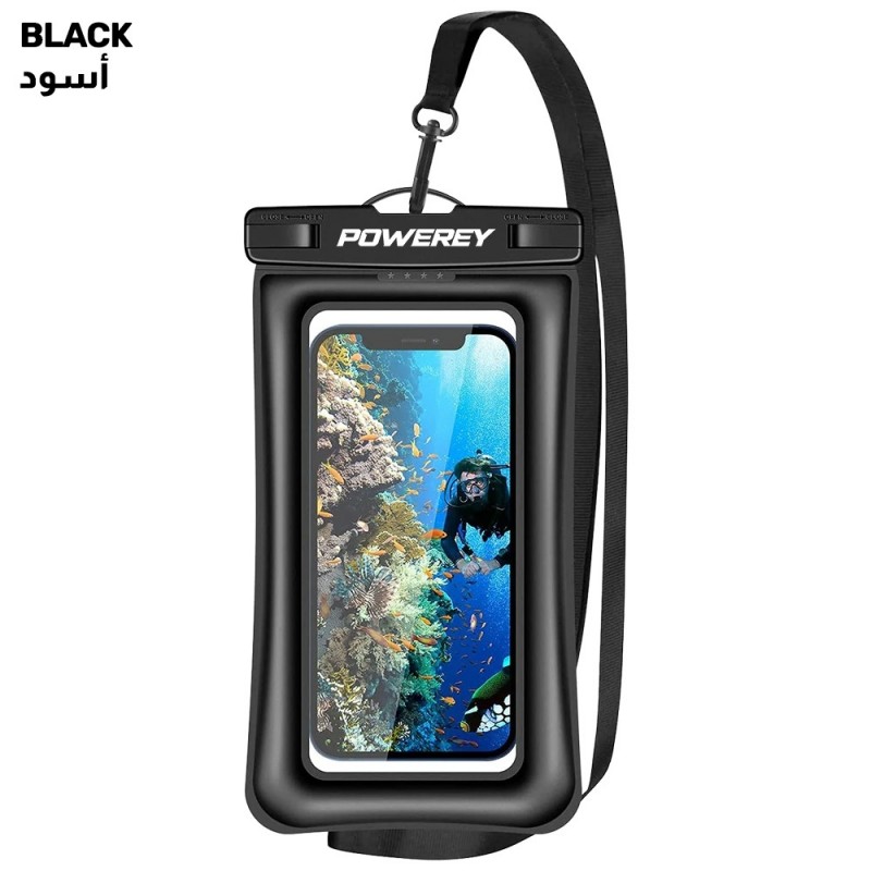 Powerey inch Floating Waterproof Phone Pouch Black