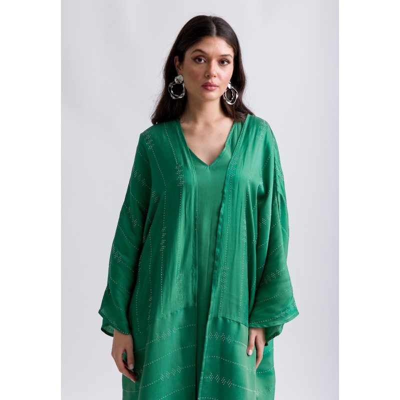 green emerald velvet dress Sherri Hill main image 0