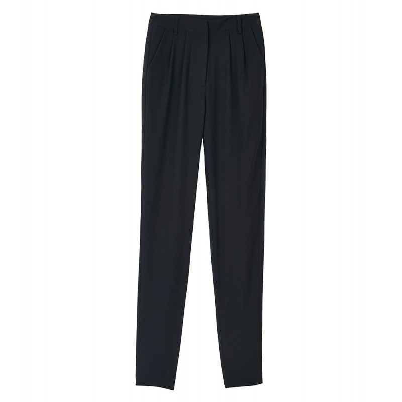 Dark blue pleated pants