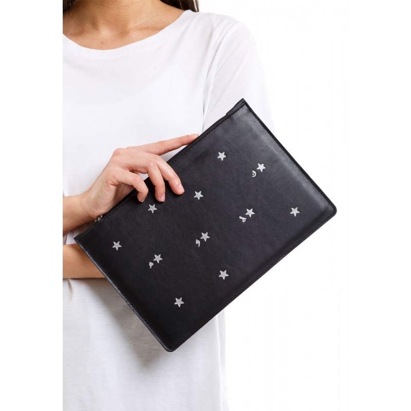 Black Clutch With Silver Stars