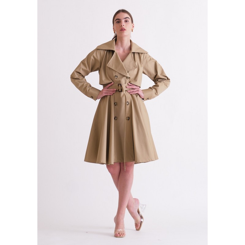 Beige Trench Coat Dress