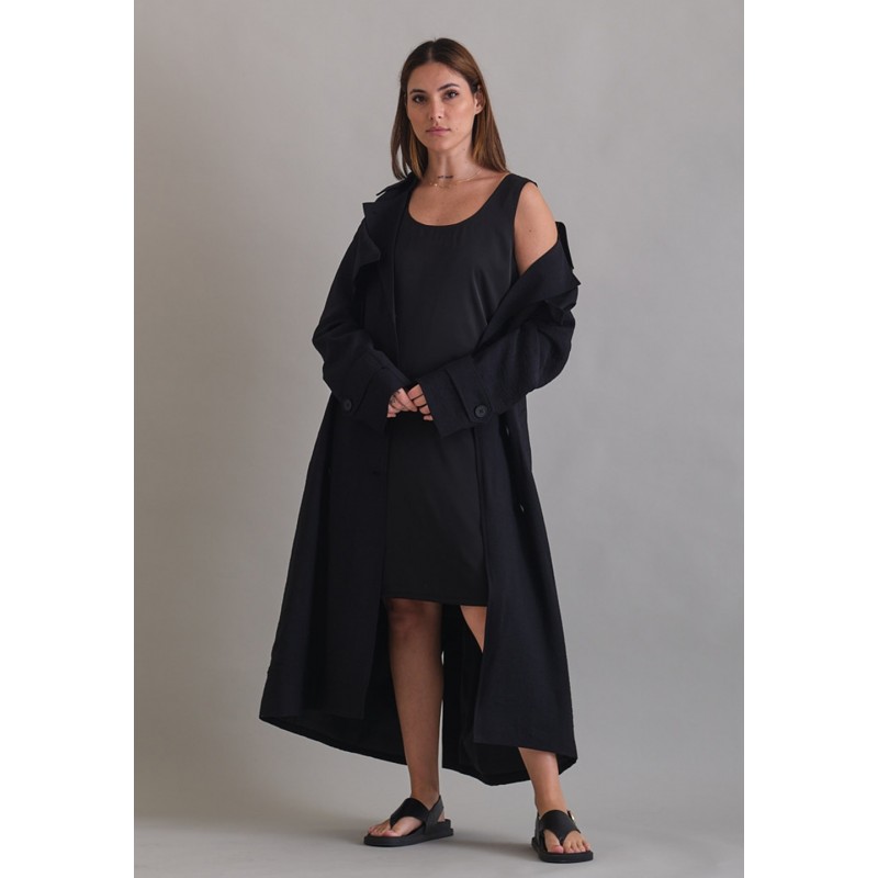linen trench dress The Trench Dress Crafted from linen twill with a clean drape and relaxed structure