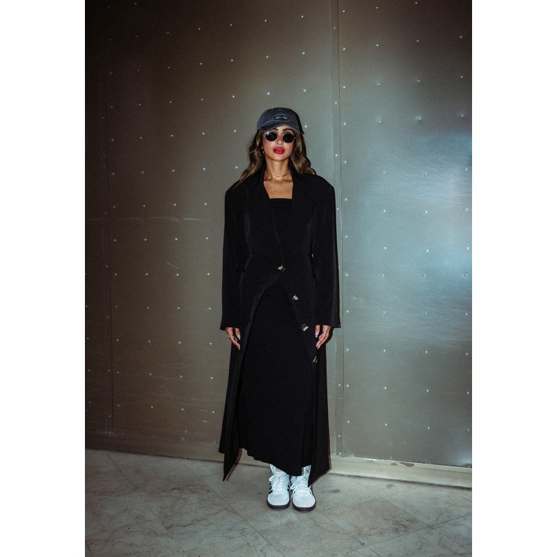 Black Oversized Blazer & Maxi Fitted Dress