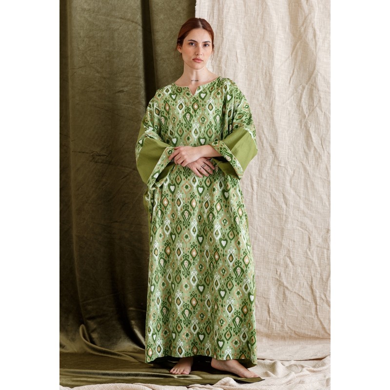 olive green kaftan dress Forte_Forte Long Kaftan Dress