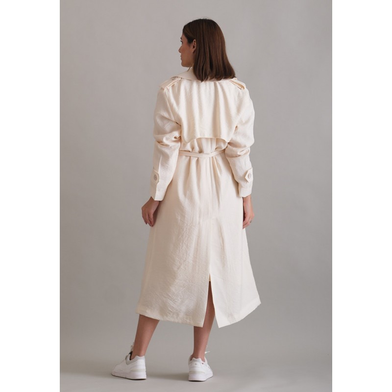 chinese dress ladies Dark Green Linen Trench Dress Long Sleeves