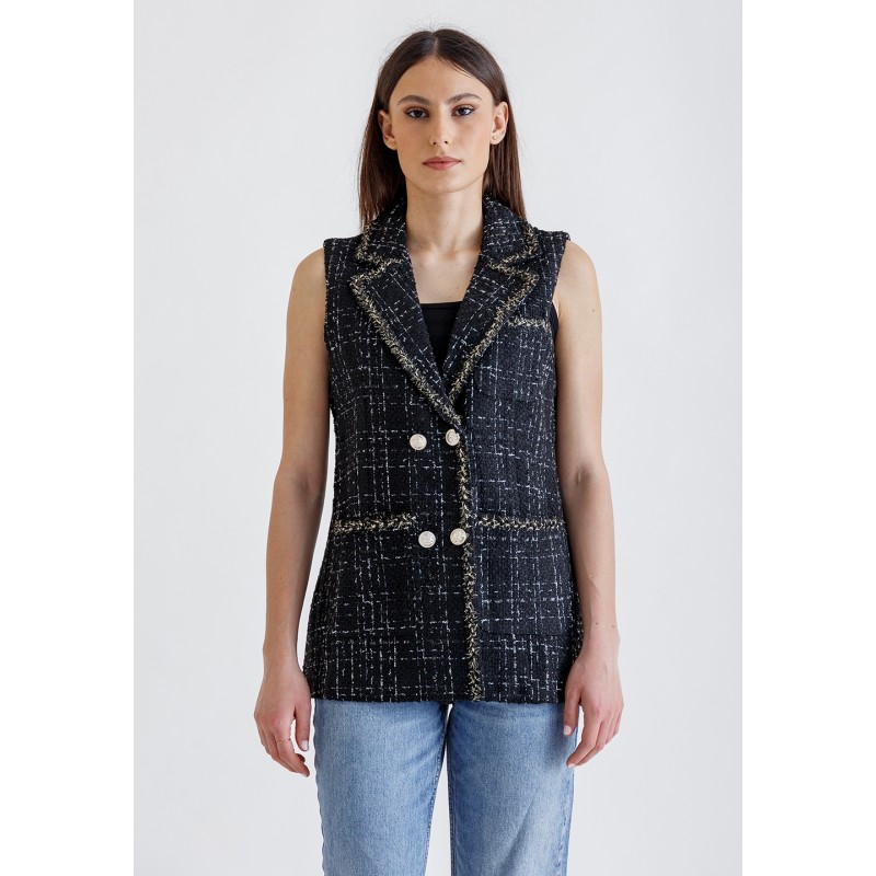 Black Tweed Vest