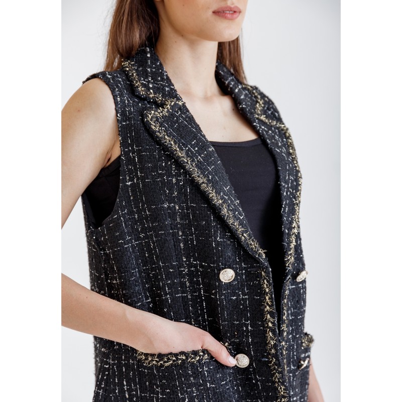 Black Tweed Vest