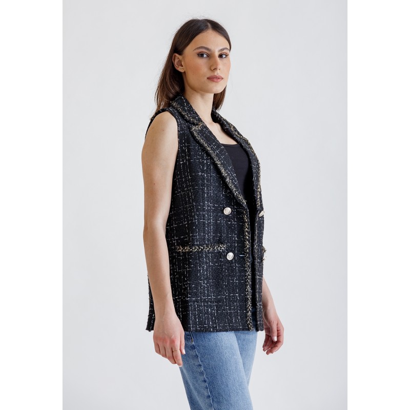 Black Tweed Vest
