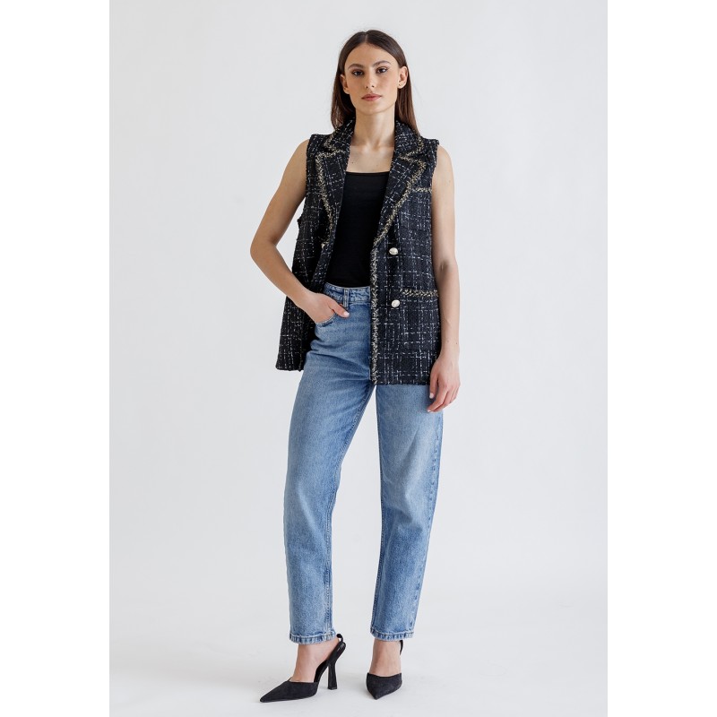 Black Tweed Vest