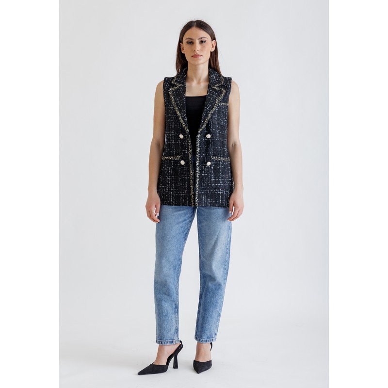 Black Tweed Vest