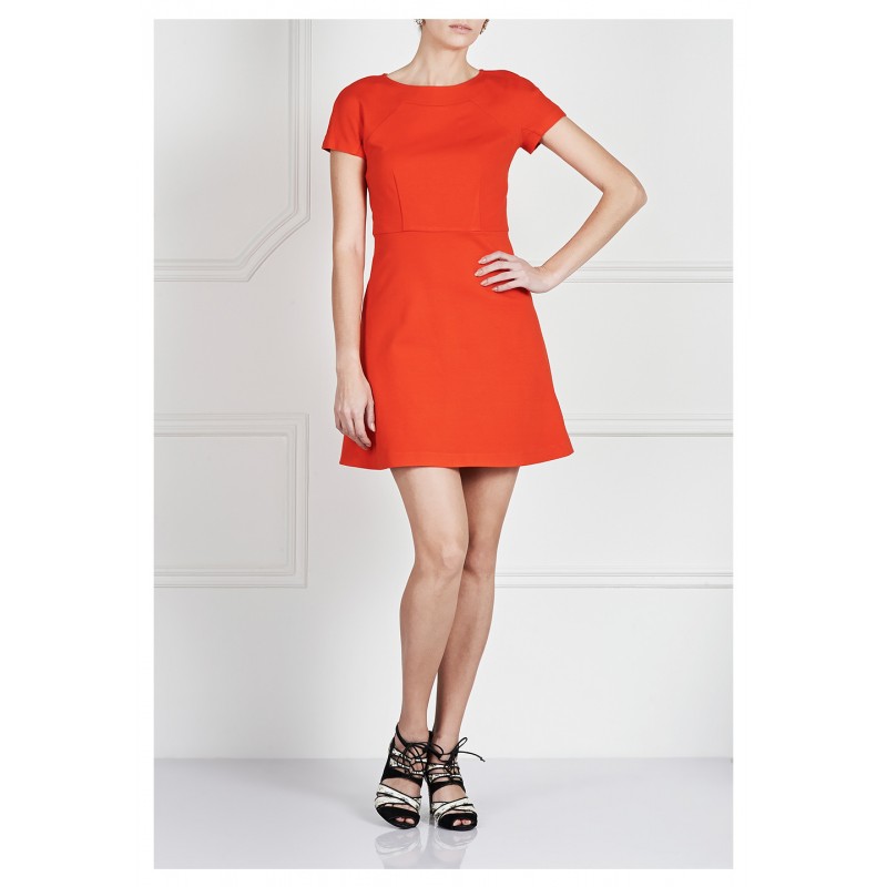 open lace back dress Orange Red Dress main image 1