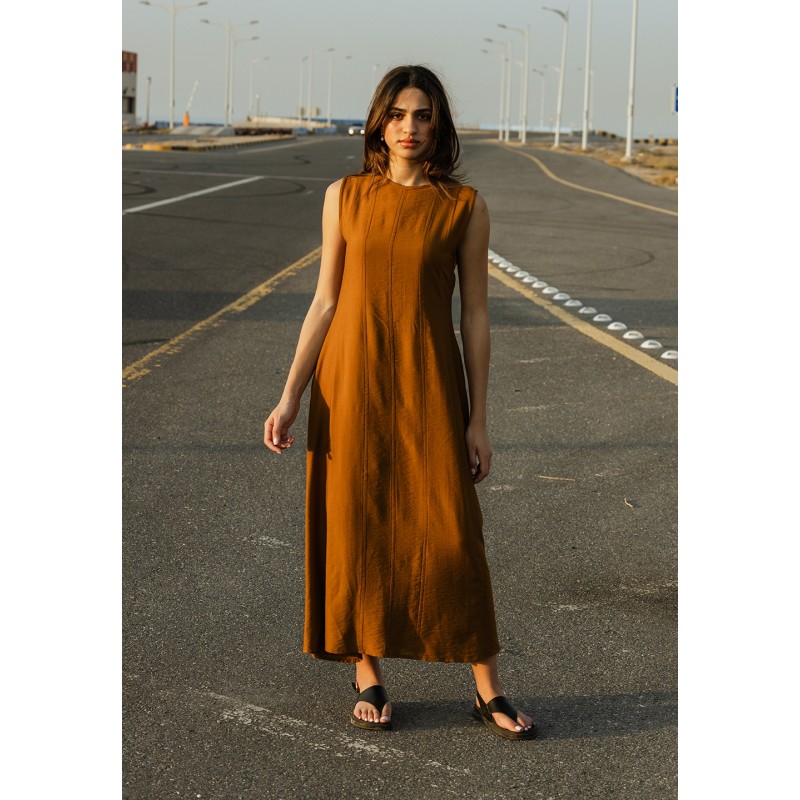 Brown Fitted Dress