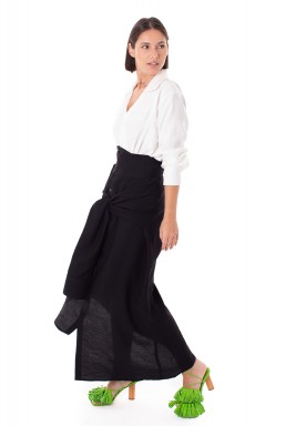 White & Black Top And Skirt Set