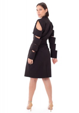 Black Cut Out Sleeves Dress 
