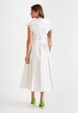 White Belted '50s Dress