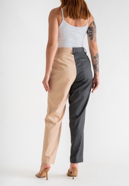 Grey & Beige Half and Half Pants 