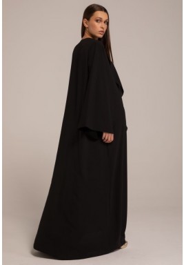 Black Frilled Maxi Long Sleeves Abaya