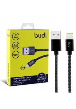 Budi 3m USB to Lightning Charge/Sync Cable - Black
