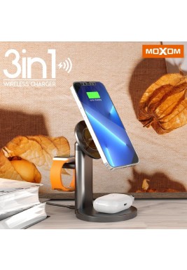 Moxom 15 W Magnetic 3-in-1 Wireless Charger