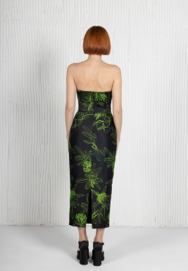 Lime Punch Jacquard Printed Corset
