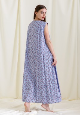 Blue Loose Sleeveless Dress