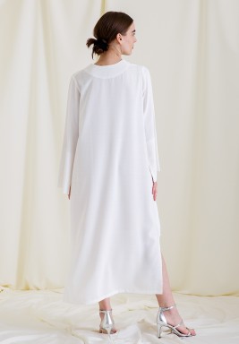 Off-white Midi Dress with Wide Slits