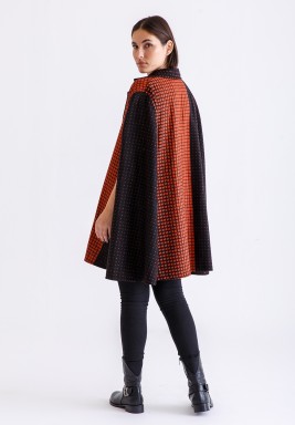 Black & Orange Wool Cape