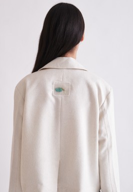 Sand Floral Embroidered Jacket