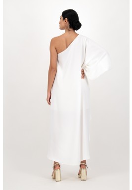 White High-Low Length Dress