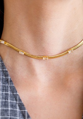 Square Chain Short Necklace