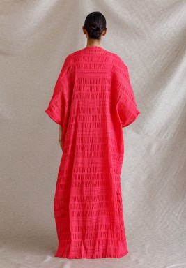 Hot Pink Outjo Bisht Set 