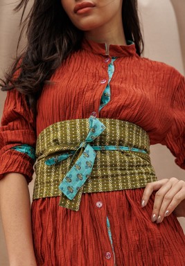 Brick Belted Kaftan