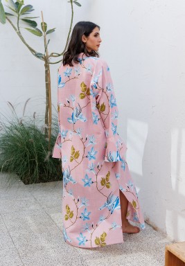 Pink Floral Print Kaftan