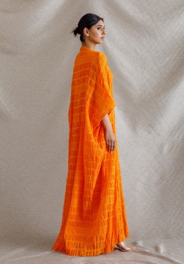 Orange Outjo Bisht Set