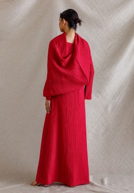 Red Long-Sleeve Snood Set
