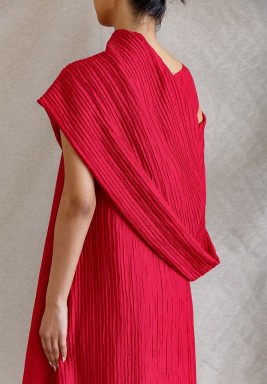 Red Sleeveless Snood Set 