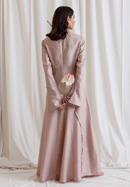 Pink Wrap Around Neck Dress