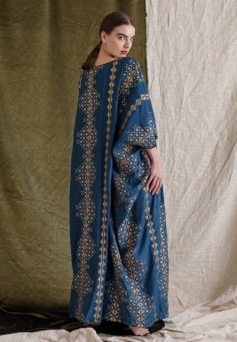 Royal Blue Butterfly Cut Kaftan