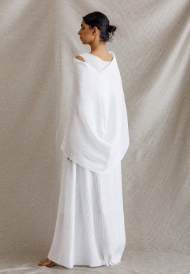 White Sleeveless Snood Set