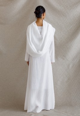 White Long-Sleeve Snood Set 