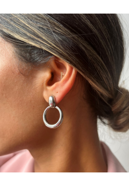 Silver Round Earrings