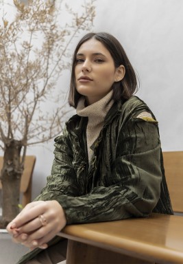 Dark Green Velvet Bisht