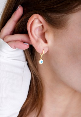 Blue Eye Golden Earrings