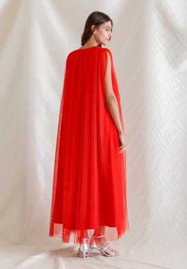 Red Floral Embroidered Kaftan