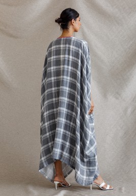 Gray Plaid Kaftan 