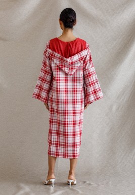 Maroon & Red Short Plaid Dress