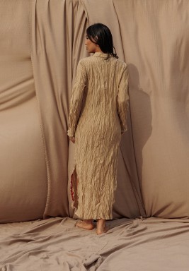 Beige Belted Kaftan